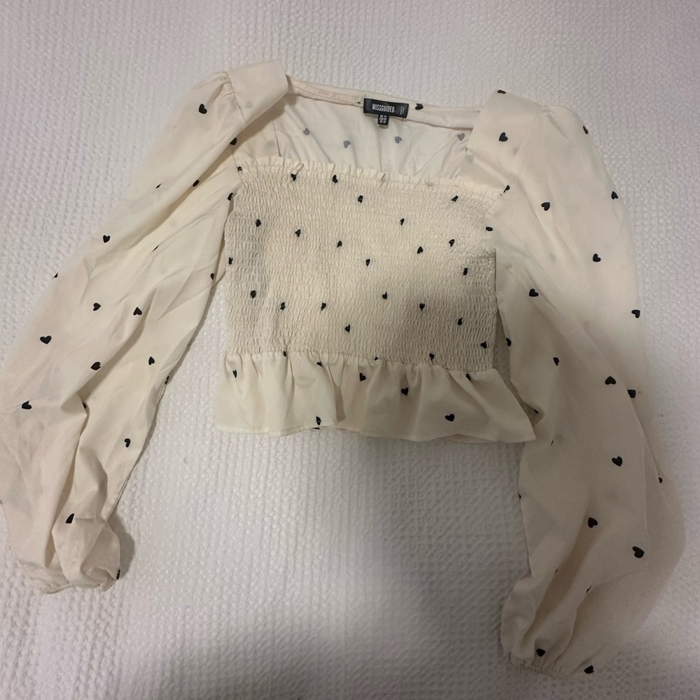 MISSGUIDED CUTE HEART TOP - Picture 2 of 3